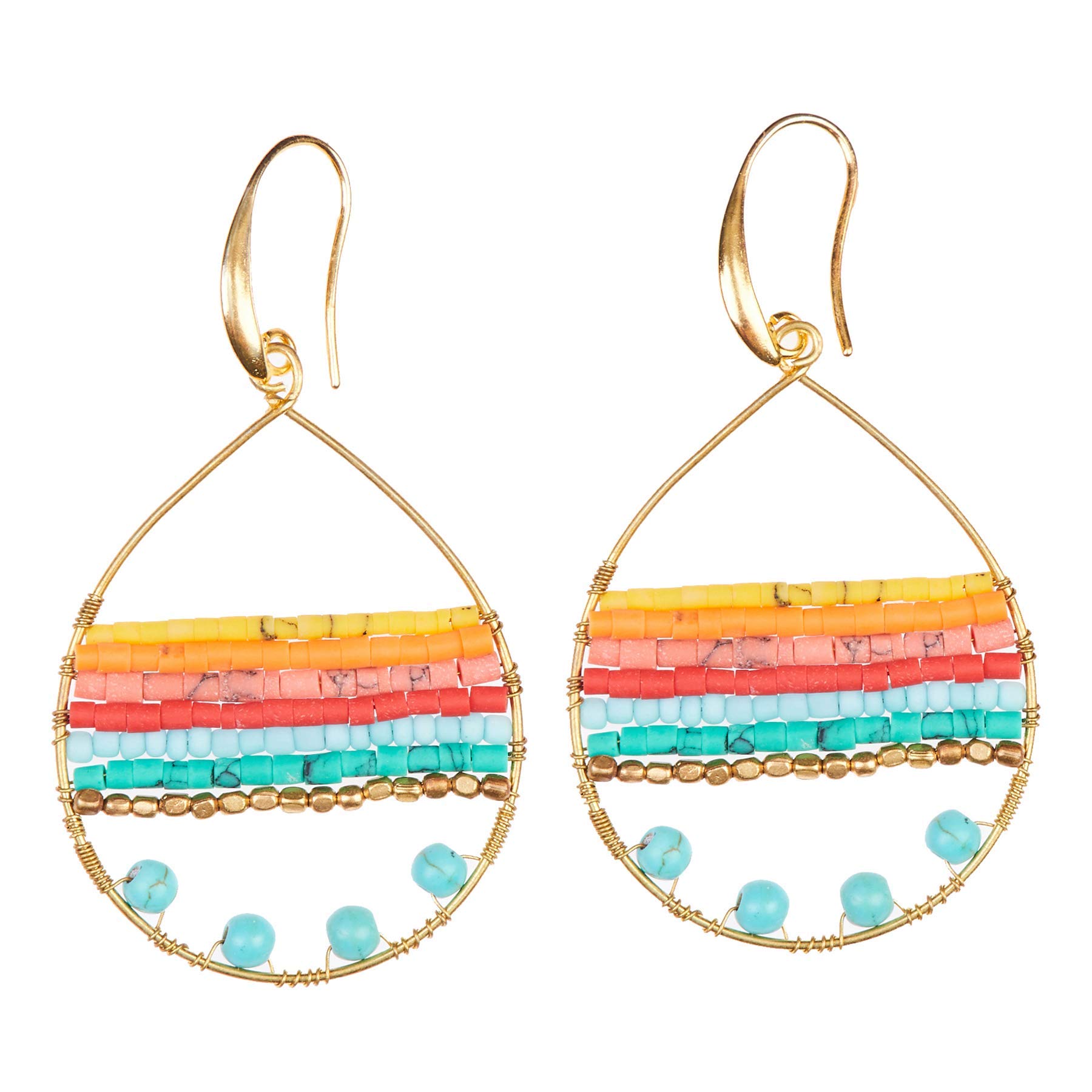 Akitai Teardrop Earrings for Women Dangle (Gold) image 1
